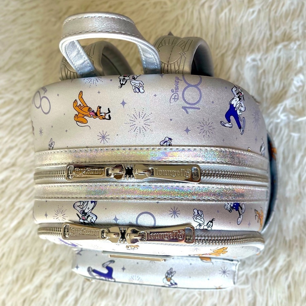 2pc NWT Disney 100 Celebration Mickey & Friends Loungefly Mini Backpack retired - Picture 10 of 12